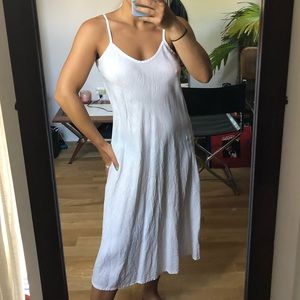 Vintage flax linen slip dress small